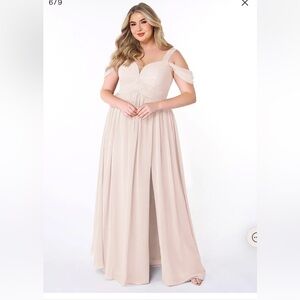 Azazie Lianne Dress in Rose Petal. Size A16